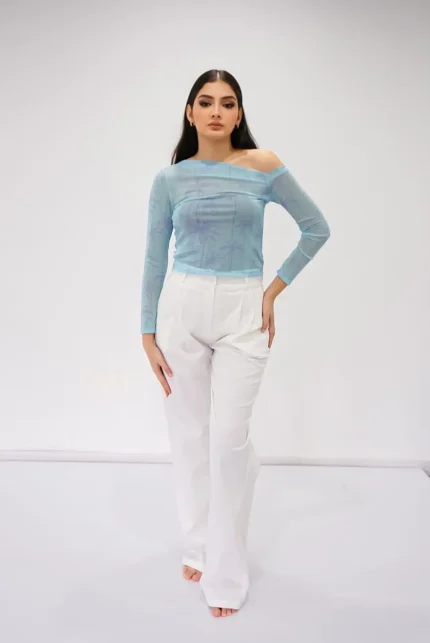 Pantalon Blanco Pliegues (1)