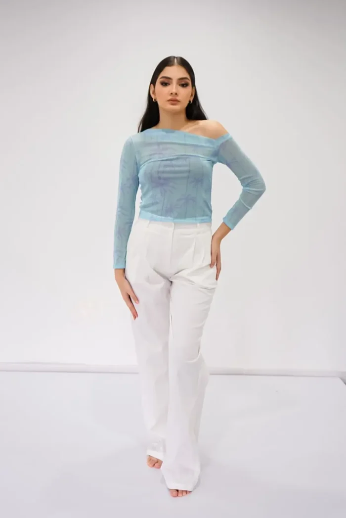 Pantalon Blanco Pliegues (1)